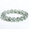 7mm - 12mm 5A Natural Green Rutilated Quartz Round Beaded Bracelet Bracelet