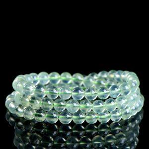 6mm 6A Natural Green Prehnite Multi-Loop Round Beaded Bracelet