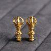 Gold Plated S925 Silver Vajra Dorje Disciple Bead Small Charm Beads DIY Findings
