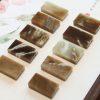 Natural Sugar Brown Mixed Tone Nephrite Rectangular Plain Tablet Pendant Bead