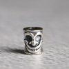 S925 Sterling Silver Smiley Clown Skull Barrel Spacer Bead