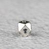 Solid S925 Sterling Silver Tang Style Multi-Faceted Spacer Bead