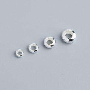 S925 Sterling Silver Abacus Spacer Bead, Flat Wheel Bead