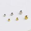 Gold Plated S925 Sterling Silver Bevel Cut Round Spacer Loose Beads DIY Findings