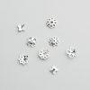 S925 Sterling Silver Flower Bead Caps Spacer Beads High Polished Loose Jewelry Accessories