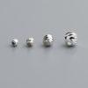 S925 Sterling Silver Bevel Cut Round Spacer Loose Beads DIY Findings