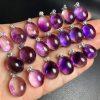 Natural Super Seven Amethyst Oval Pendant with Silver Clasp