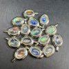 Natural Flashy Multi-Color Luster Madagascan Moonstone Oval Pendant with S925 Sterling Silver Set