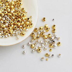 S925 Sterling Silver Laser Cut Round Loose Spacer Beads DIY Findings