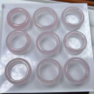 Natural Rose Quartz Slider Ring Charm Bead DIY Jewelry Findings