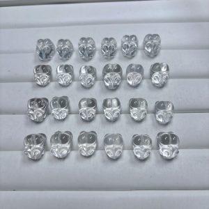 Natural Clear Quartz Flat Lying Peach Butt Rabbit Shaped Bead