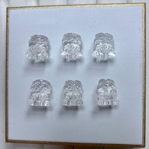 Natural Clear Quartz Golden Money Swallowing Beast Bead