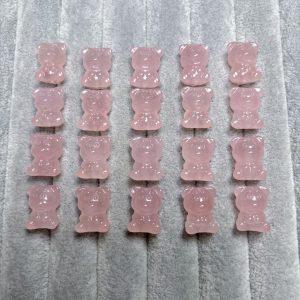 Natural Rose Quartz Cute Bear Shaped Bead DIY Jewelry Findings