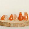 Natural Ice Floating Flame Red Veins Nanhong Agate Tibetan Stupa Finial T drilled Guru Bead