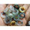 10-pieces Natural Xiu Jade (Serpentine) Multi-Color Sliding Ring Spacer Hoop Bead
