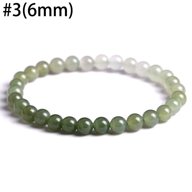 AAA Natural Gradient Color Nephrite Barrel Round Beaded Bracelet - Image 8