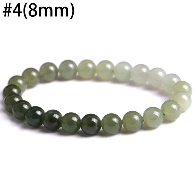 AAA Natural Gradient Color Nephrite Barrel Round Beaded Bracelet - Image 9