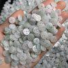 50-Pieces AAA Natural Jadeite Openwork Round Coin Flat Bead