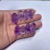 5-Pieces Natural Amethyst Double Terminated Prism Spacer Beads