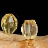 2-Pieces Natural Lemon Citrine Irregular Faceted Prism Loose Beads