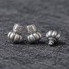 S925 Sterling Silver Pumpkin Shaped Vintage End Loose Spacer Bead
