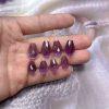 5-Pieces Natural Amethyst Natural Amethyst Conical Faceted Pear Teardrop Spacer Beads