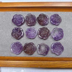 5-Pieces Natural Ametrine Peony Flower Spacer Bead