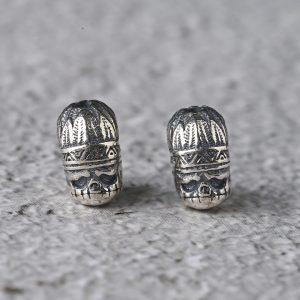 S925 Sterling Silver Native American Chief Shape Spacer Loose Bead