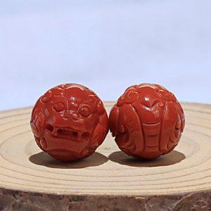 Natural Nanhong Red Agate Pi Yao Pixiu Animal Spacer Bead