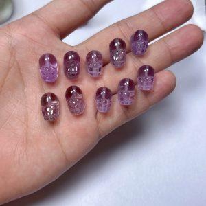 2-Pieces Natural Ametrine Pi Yao Pixiu Animal Spacer Bead