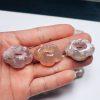 2-Pieces Natural Natural Sakura Flower Agate Ruyi Lock Charm