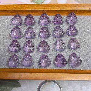2-Pieces Natural Amethyst Buddha Charm