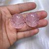 2-Pieces Natural Rose Quartz Nine-Tailed Fox Spacer Beads