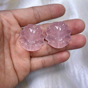 2-Pieces Natural Rose Quartz Nine-Tailed Fox Spacer Beads