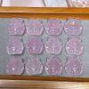 2-Pieces Natural Rose Quartz Fat Nine-Tailed Fox Spacer Beads