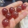 20g Natural Crushed Ice Shimmer Strawberry Quartz Round Spacer Beads