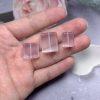 30g Natural Translucent Pink Rose Quartz Rectangular Spacer Beads