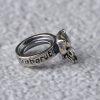 S925 Sterling Silver Leopard Head Captive Ring Bead
