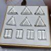 2-Pieces Natural Clear Quartz Triangle Rectangle Geometric Spacer Beads