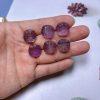 2-Pieces Natural Amethyst Zhaki Lam Square Plate Spacer Beads