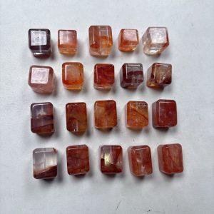 30g Natural Red Hematoid Quartz Sugar Cube Rectangular Bar Spacer Beads
