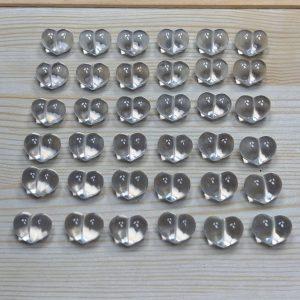 2-Pieces Natural Clear Quartz Chubby Peach Carved Spacer Bead