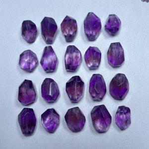 20g Natural Faceted Freeform Amethyst Spacer Bead
