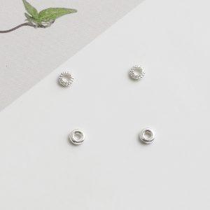 S925 Sterling Silver Mini Round Spacer Washers Jewelry Spacer Disc Accessories