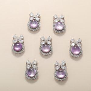 S925 Sterling Silver Bezel Set Natural Amethyst Runaway Princess Pendant