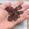 5-Pieces Natural Smoky Quartz Polished Square Cube Candy Loose Beads