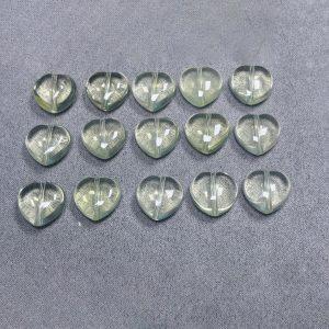 5-Pieces Natural Lemon Citrine Carved Heart Loose Beads