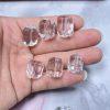 5-Pieces Natural Clear Quartz Hand Faceted Freeform Column Loose Beads