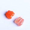 2-Pieces Natural Nanhong Icy-Float Red Agate Butterfly Spacer Beads