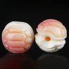2-Pieces Natural Queen Conch Double-Sided Turtle Back Round Fully Drilled Loose Beads
